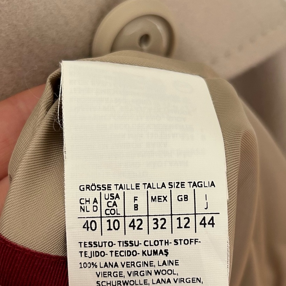 Maxmara Beige Button Front Wool Coat - image 4